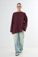 Premium Oversized T-shirt - Dark Cherry