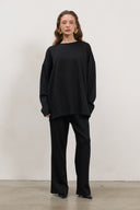 Relaxed Fit Rayon Set – Black