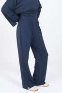 Relaxed Wide-Leg Pants - Navy