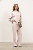 Relaxed Fit Rayon Set – Beige