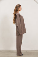 Relaxed Fit Rayon Set – Taupe