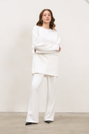 Relaxed Fit Rayon Set – White