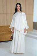 Ruffle poncho - Cream