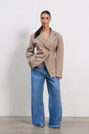 Sandstone Double-Breasted Blazer