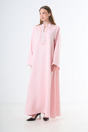 Soft Blush Kaftan Abaya - Pink