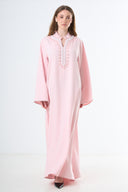 Soft Blush Kaftan Abaya - Pink