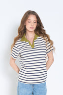 Striped Polo Top