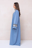 Sultana Mirror Detail Abaya - Blue