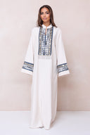 Sultana Mirror Detail Abaya - Light Beige