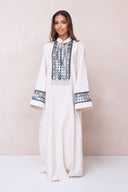 Sultana Mirror Detail Abaya - Light Beige