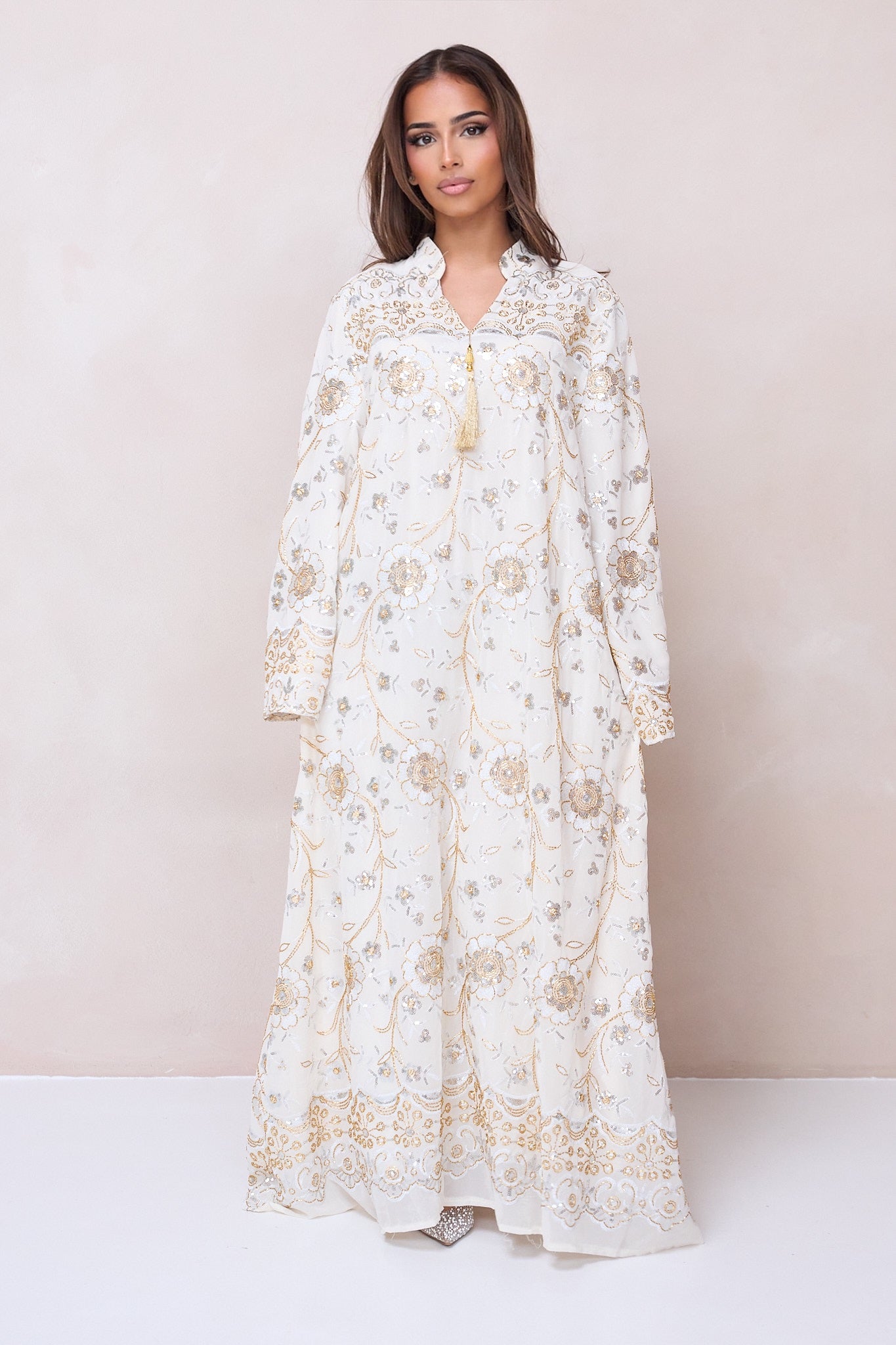 Sultana Gold Abaya - Beige-2