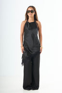 The Lace Halter Top - Black