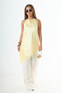 The Lace Halter Top - Yellow