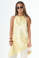 The Lace Halter Top - Yellow