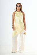 The Lace Halter Top - Yellow