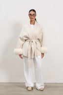 The Luxe Wool Wrap Coat - White
