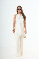 The Lace Halter Top - Cream