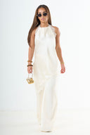 The Lace Halter Top - Cream