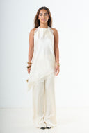 The Lace Halter Top - Cream