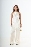 The Lace Halter Top - Cream