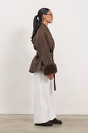 The Luxe Wool Wrap Coat - Dark Brown