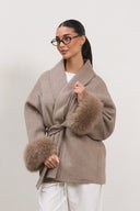 The Luxe Wool Wrap Coat - Taupe