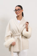 The Luxe Wool Wrap Coat - White