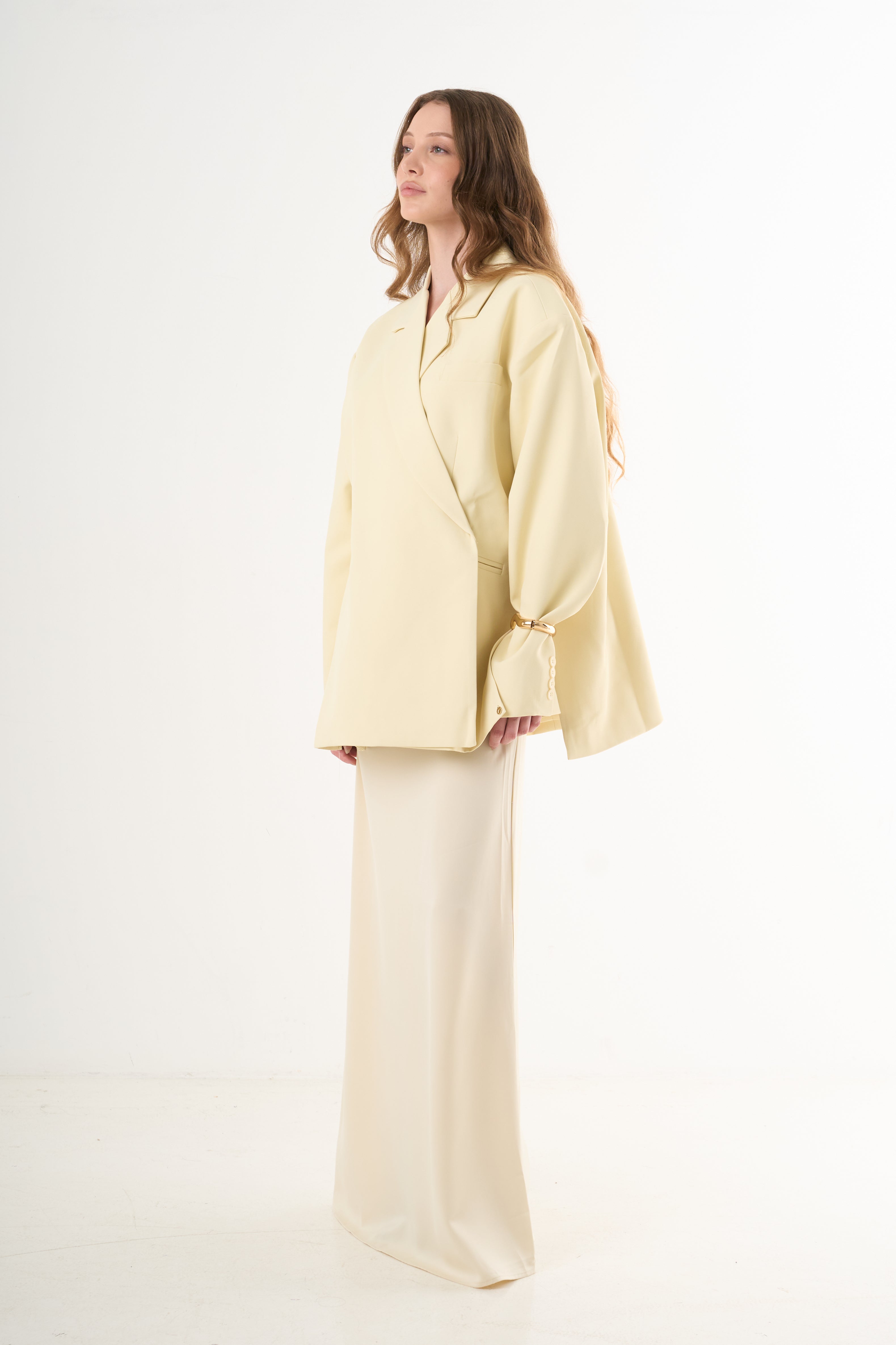 Boxy Oversized Blazer - Butter Yellow-1