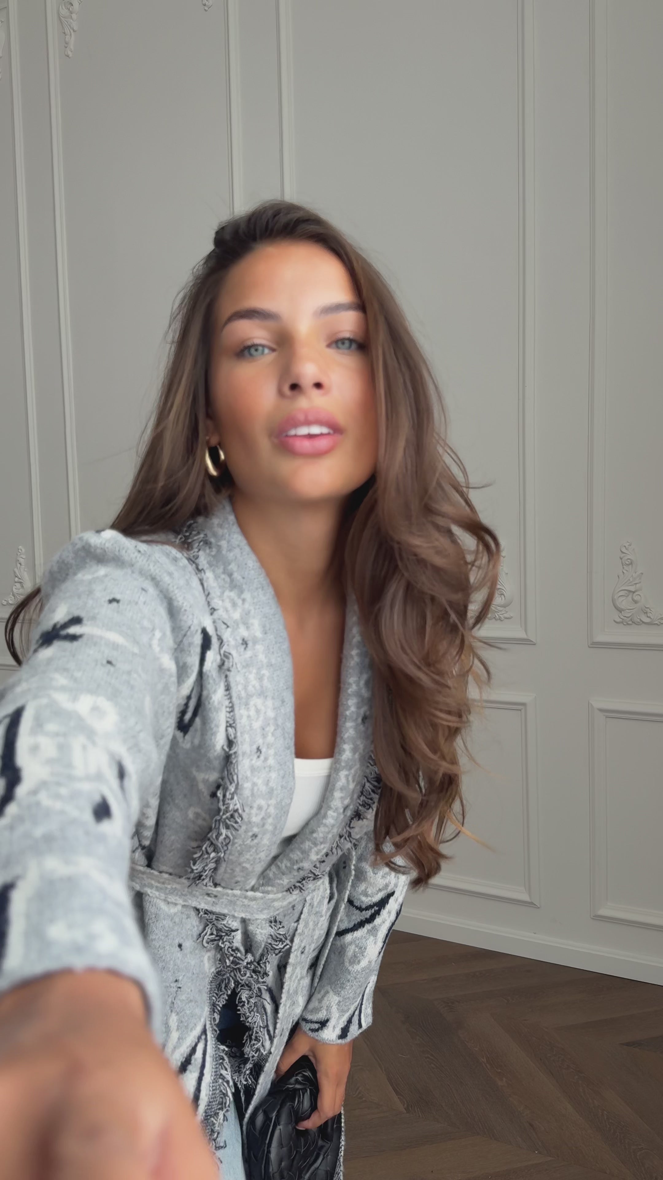 Bandana Cardigan - Grey-4