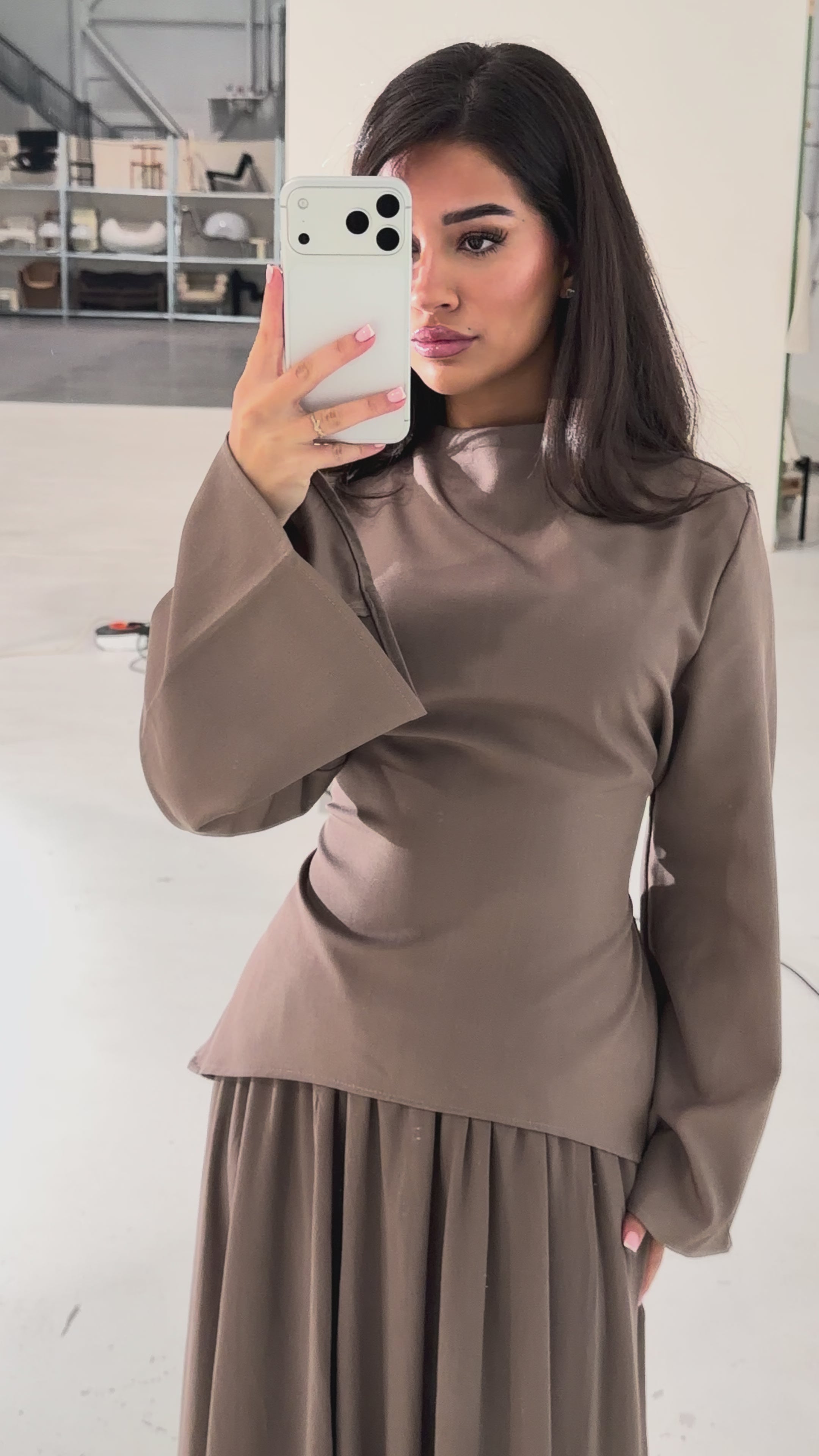 Elegant Two-Piece Set - Dark Taupe-2