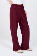 Relaxed Wide-Leg Pants - Bordeaux