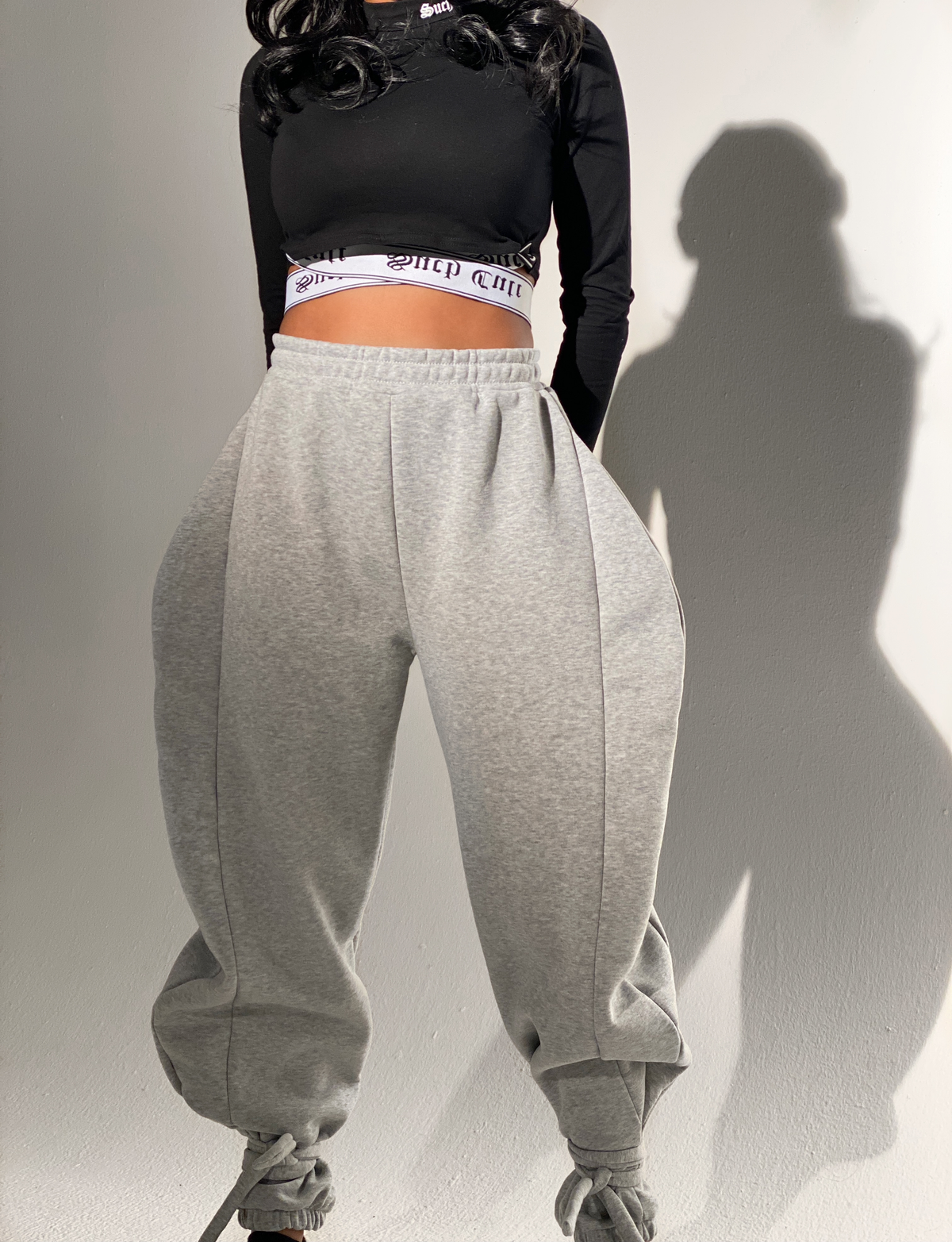 Laced Grey Joggers