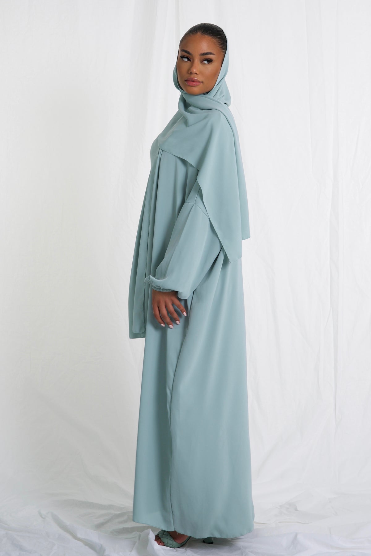 Mint Abaya with scarf